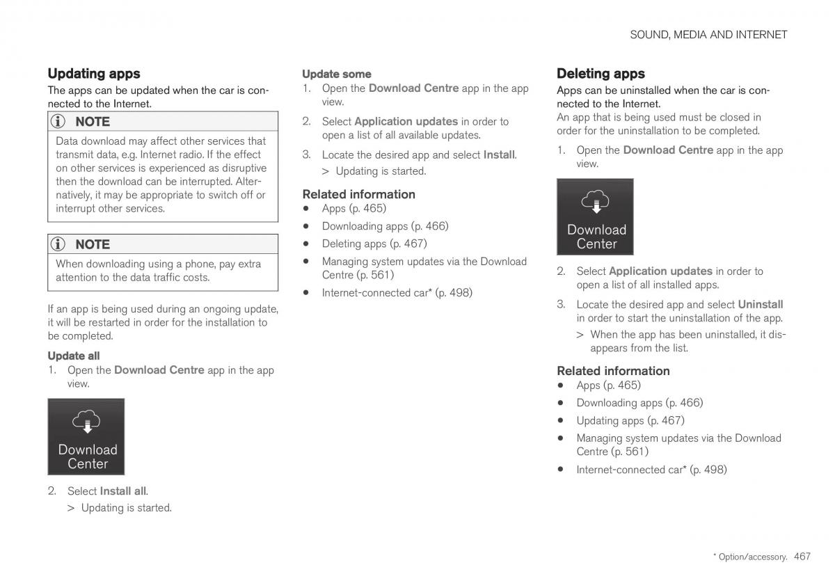 Volvo XC40 owners manual / page 469