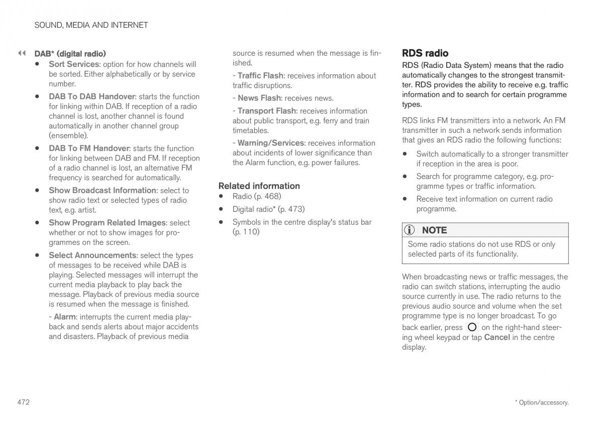 Volvo XC40 owners manual / page 474