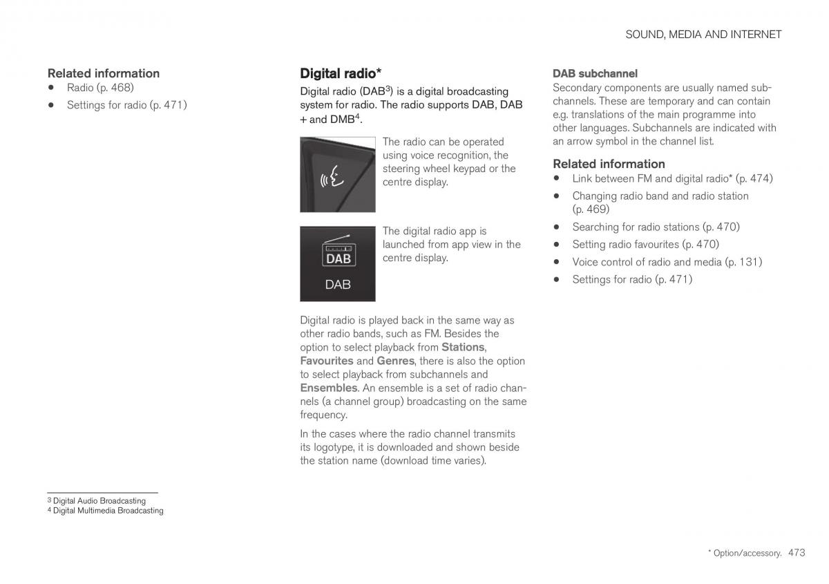 Volvo XC40 owners manual / page 475