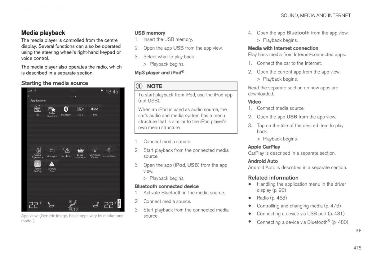 Volvo XC40 owners manual / page 477