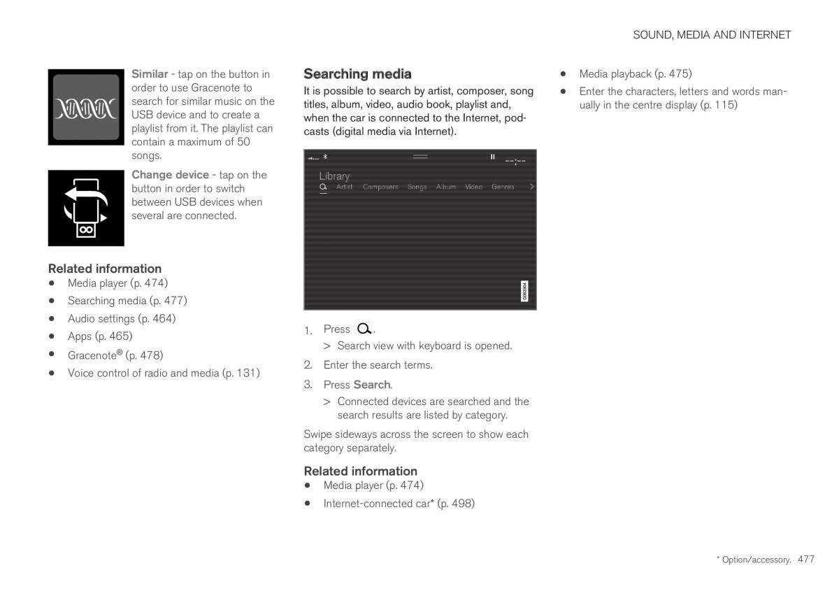 Volvo XC40 owners manual / page 479