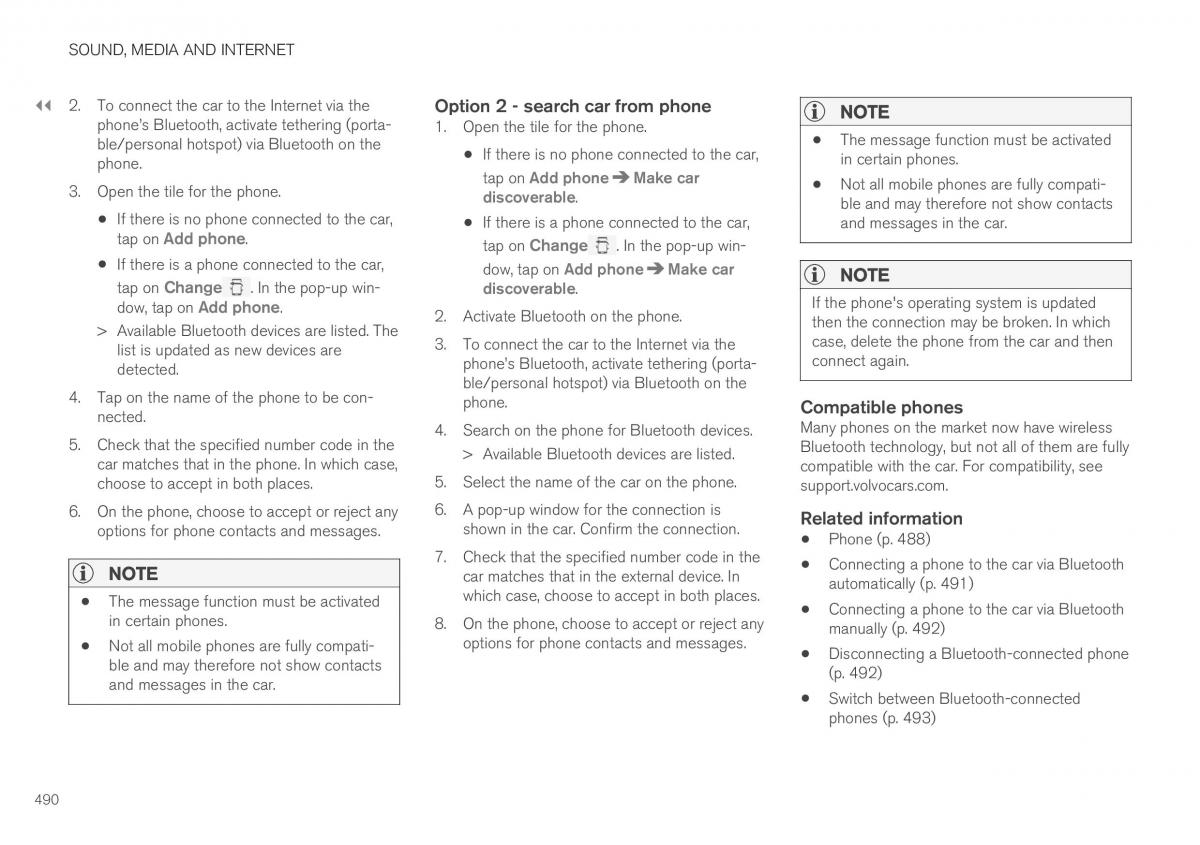 Volvo XC40 owners manual / page 492