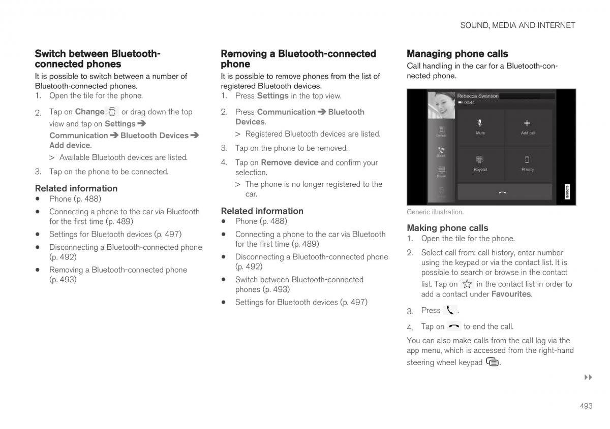 Volvo XC40 owners manual / page 495