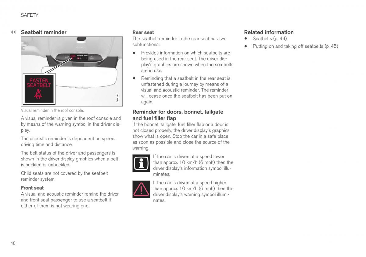 Volvo XC40 owners manual / page 50