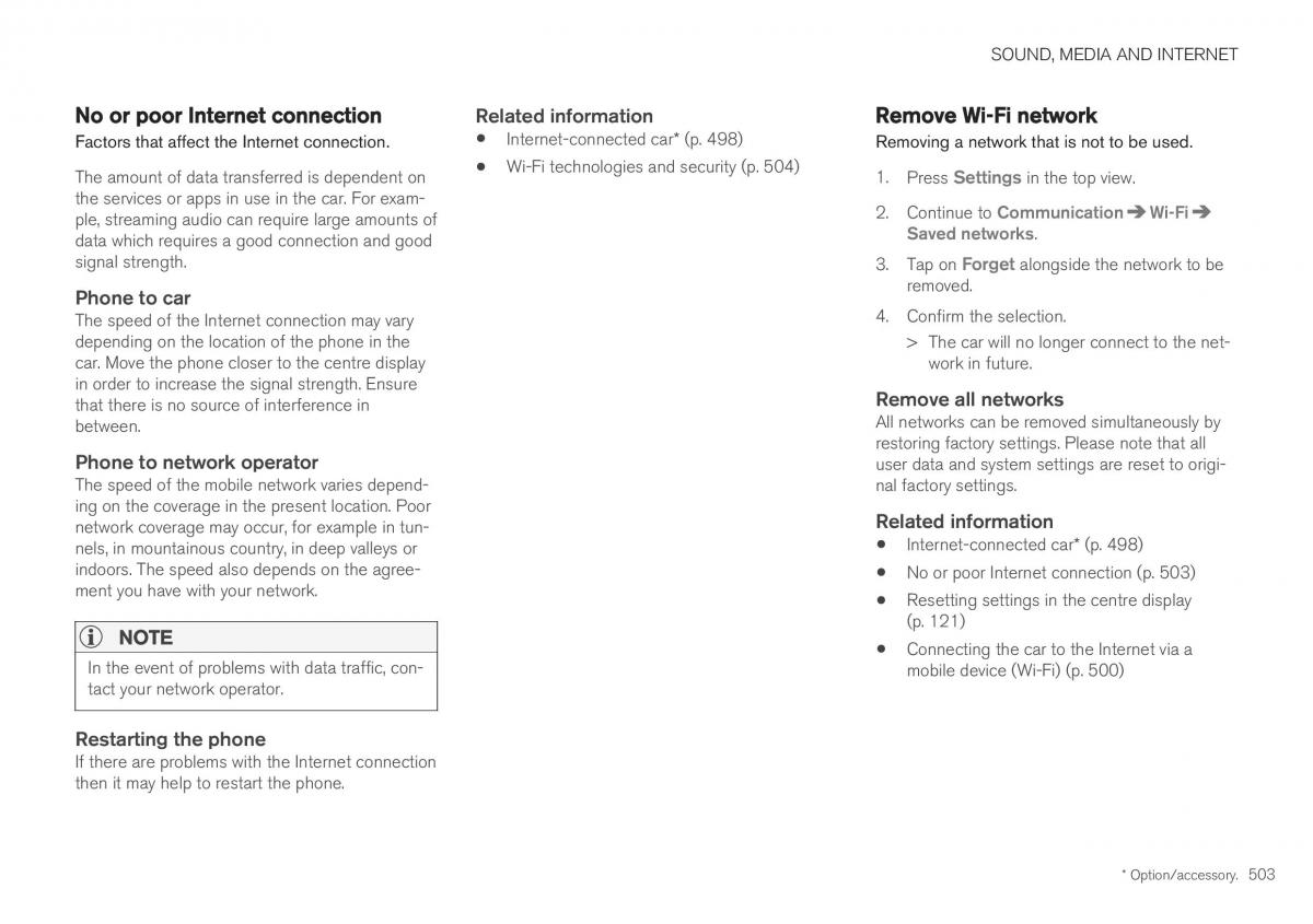 Volvo XC40 owners manual / page 505