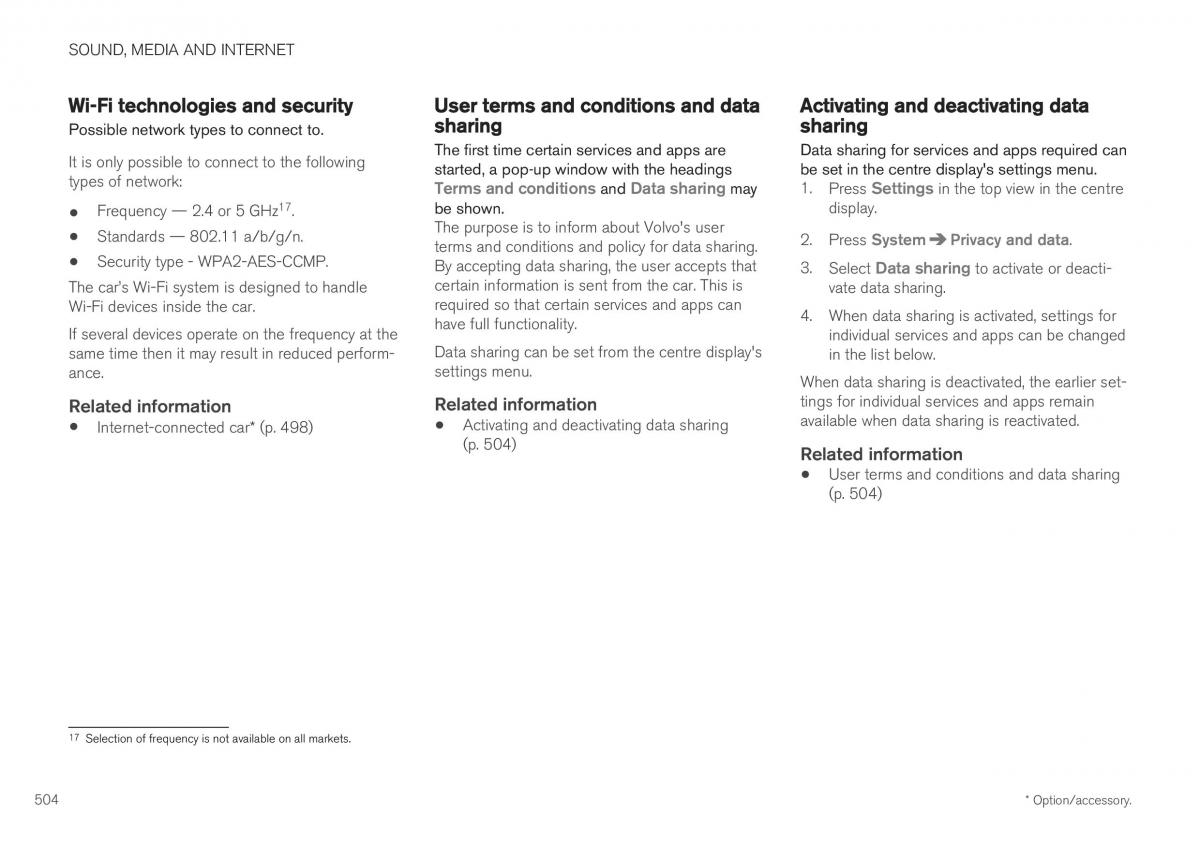 Volvo XC40 owners manual / page 506