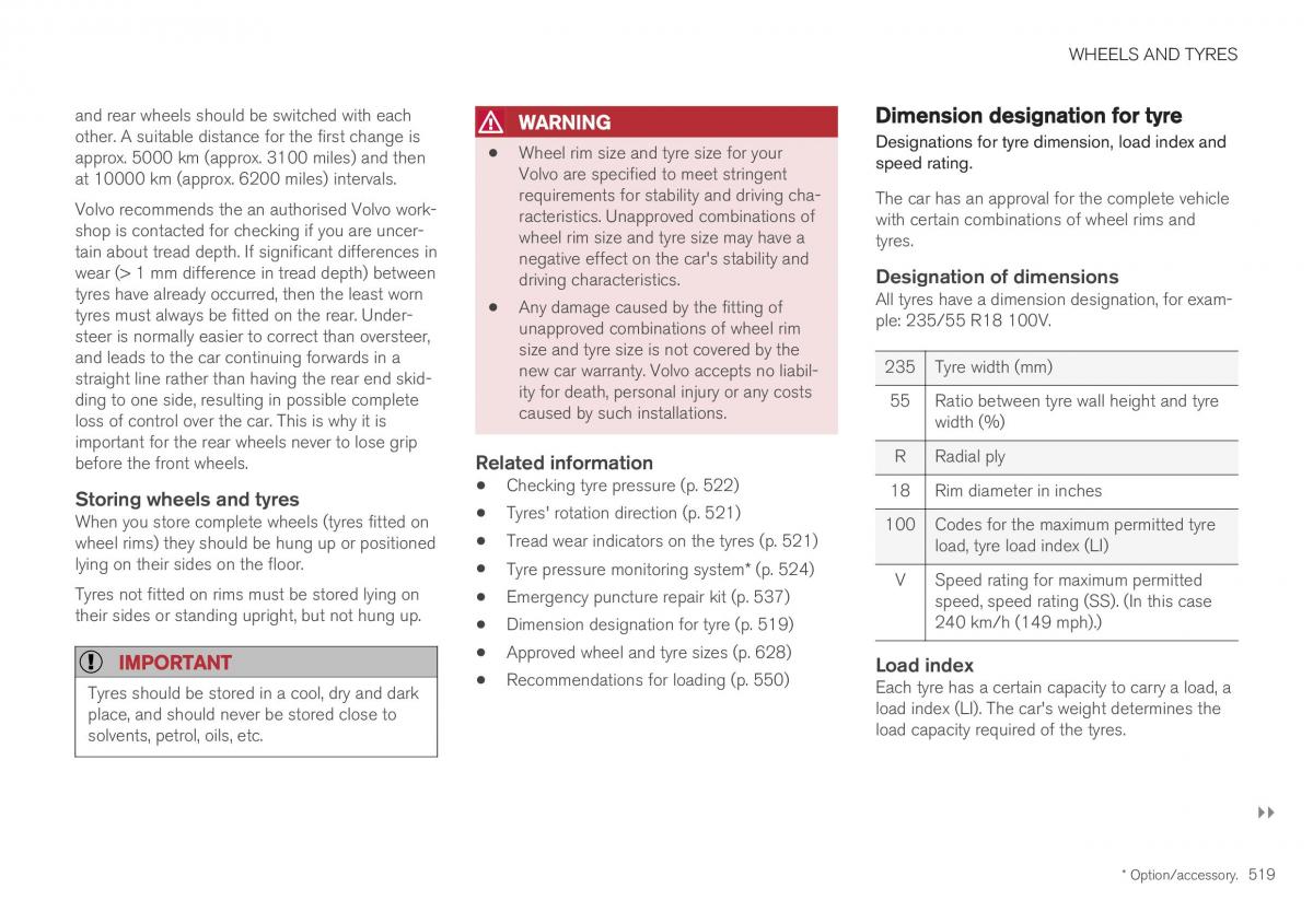 Volvo XC40 owners manual / page 521