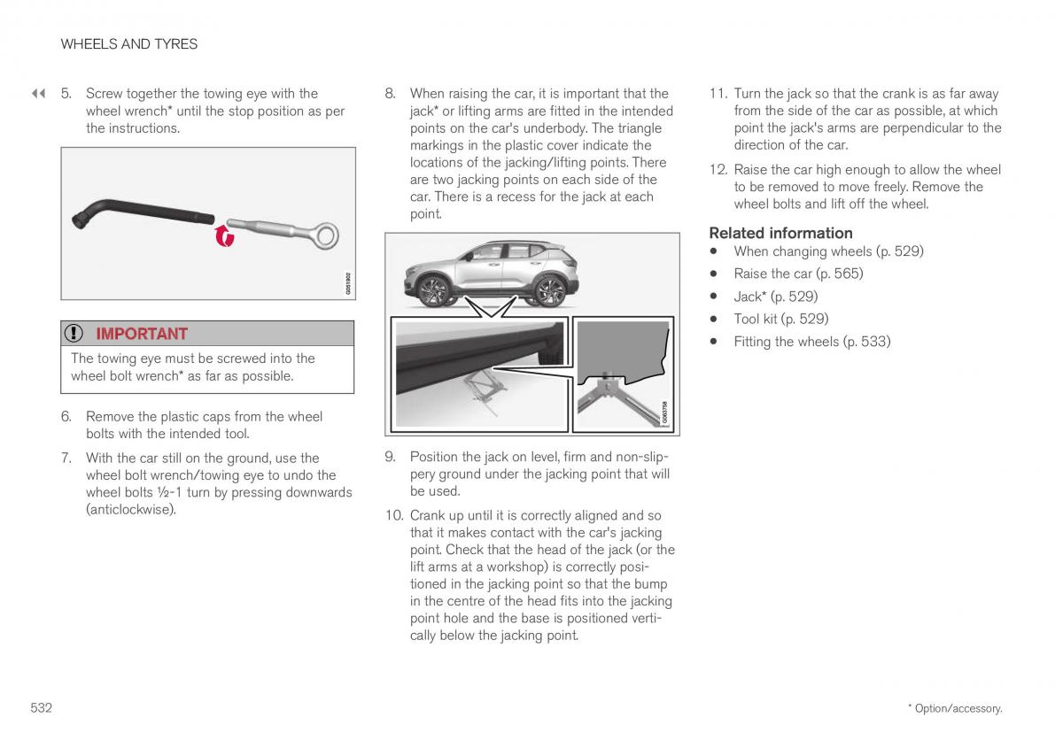 Volvo XC40 owners manual / page 534