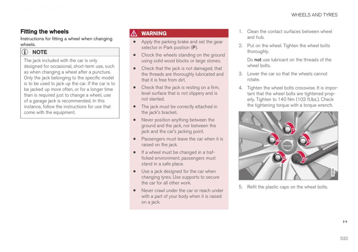 Volvo XC40 owners manual / page 535