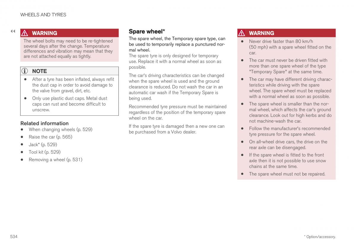 Volvo XC40 owners manual / page 536