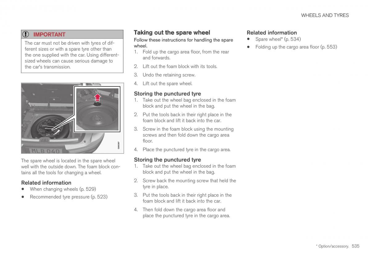 Volvo XC40 owners manual / page 537