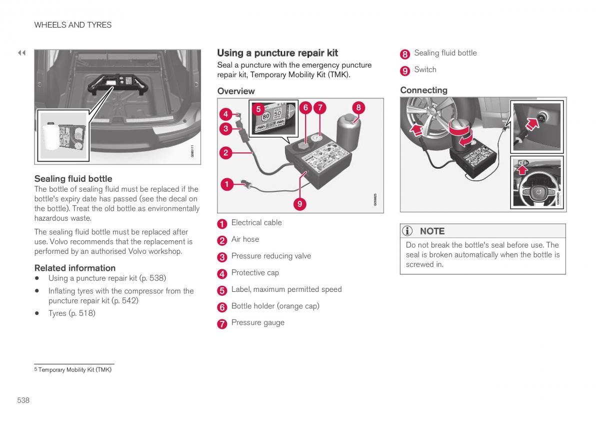 Volvo XC40 owners manual / page 540