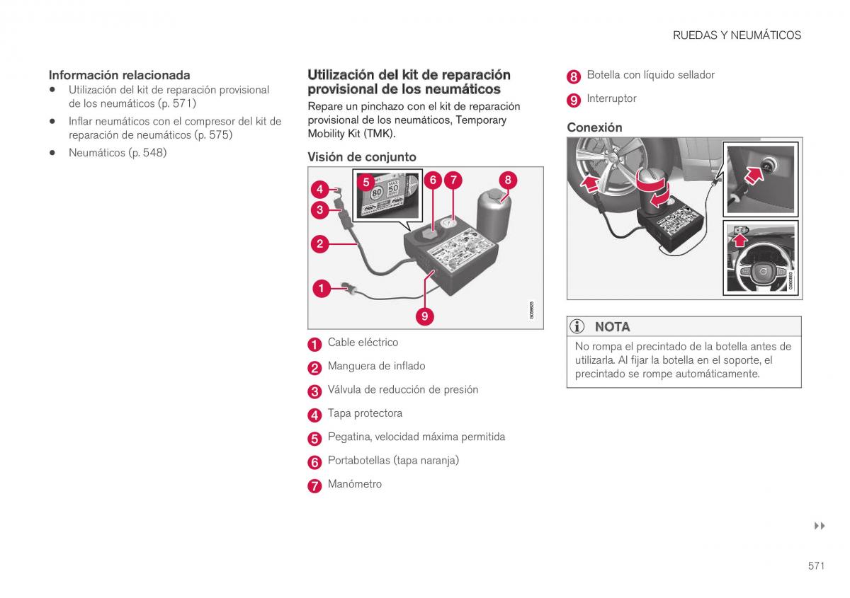 Volvo XC40 manual del propietario / page 573