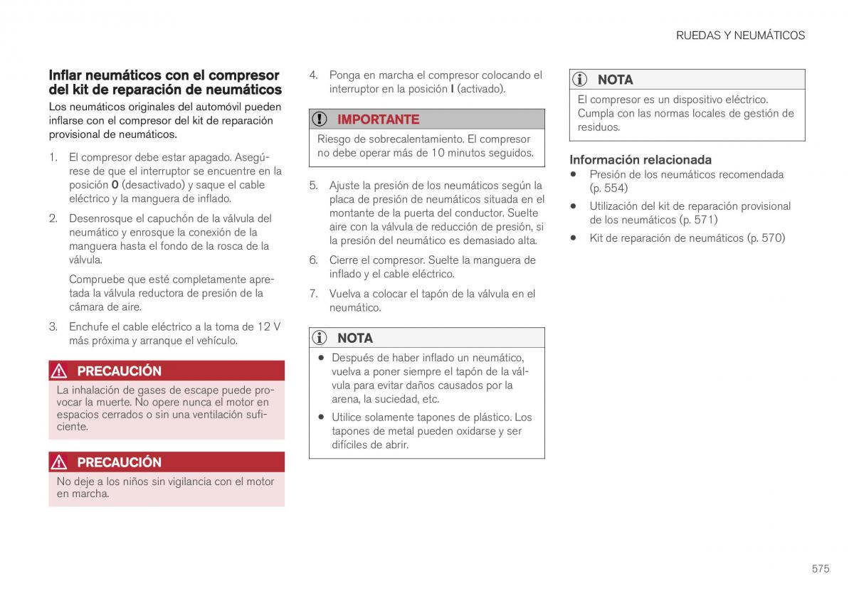 Volvo XC40 manual del propietario / page 577