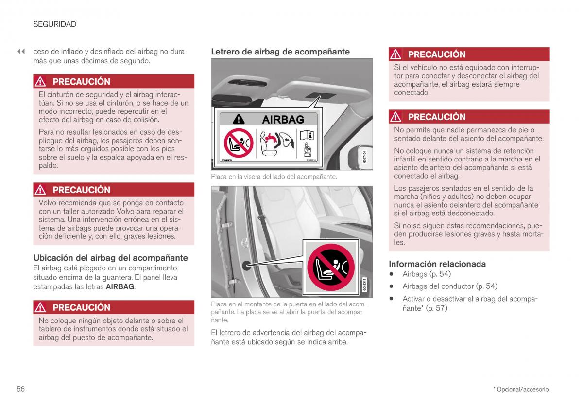 Volvo XC40 manual del propietario / page 58