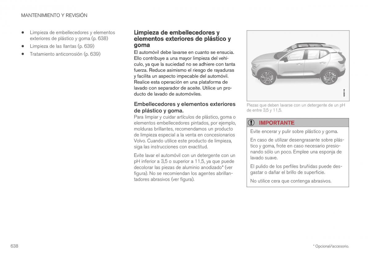 Volvo XC40 manual del propietario / page 640