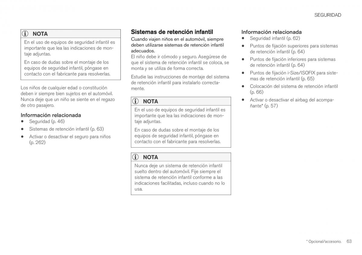 Volvo XC40 manual del propietario / page 65