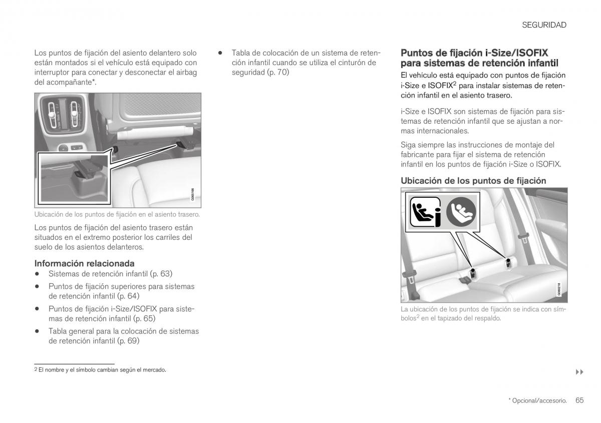 Volvo XC40 manual del propietario / page 67