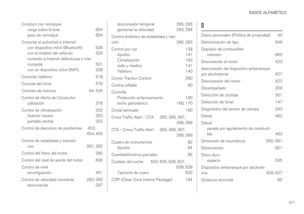 Volvo XC40 manual del propietario / page 673