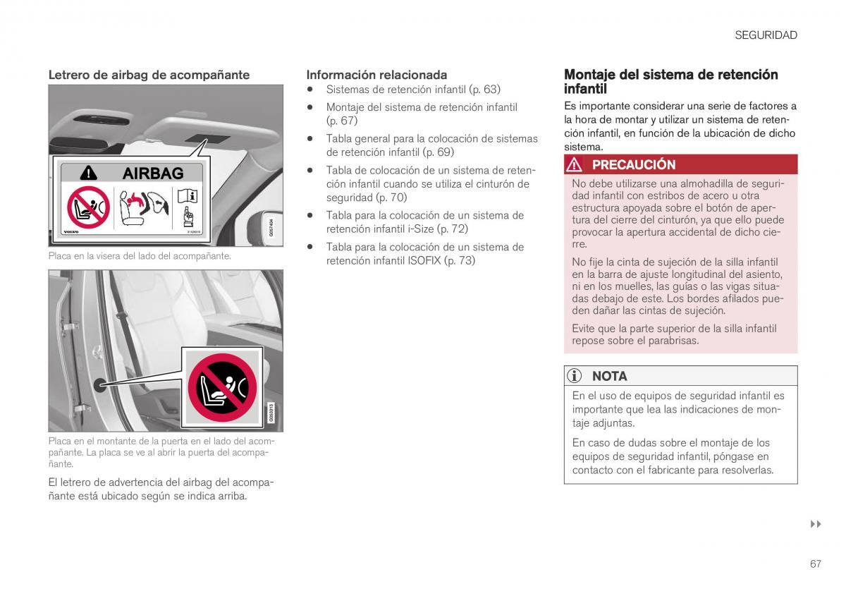 Volvo XC40 manual del propietario / page 69