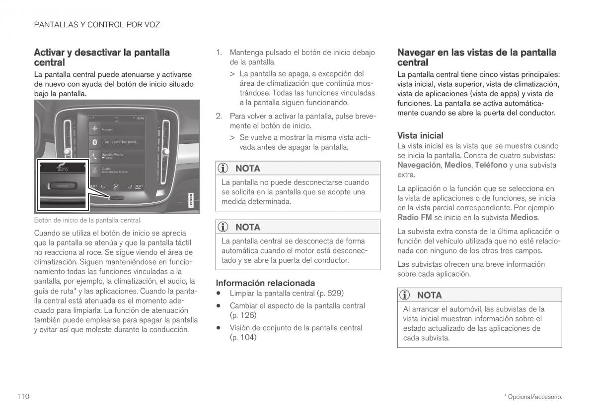 Volvo XC40 manual del propietario / page 112