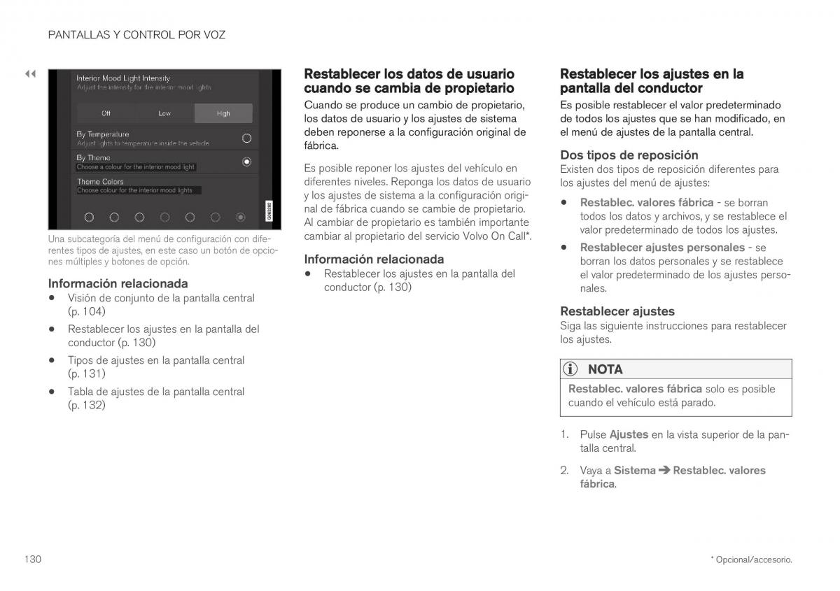 Volvo XC40 manual del propietario / page 132