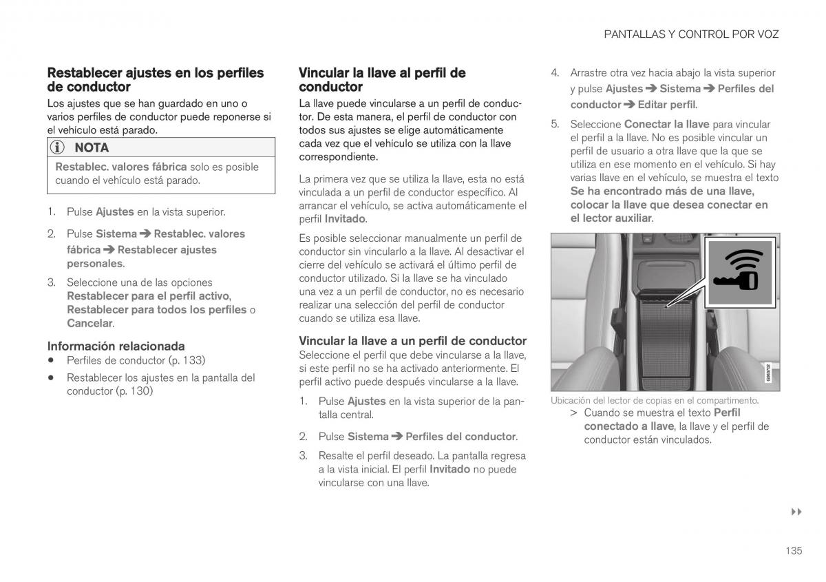 Volvo XC40 manual del propietario / page 137