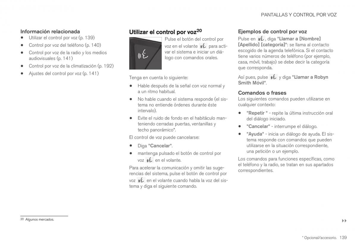 Volvo XC40 manual del propietario / page 141