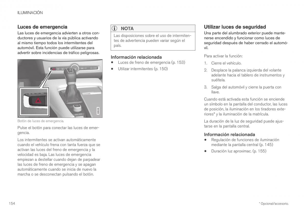 Volvo XC40 manual del propietario / page 156