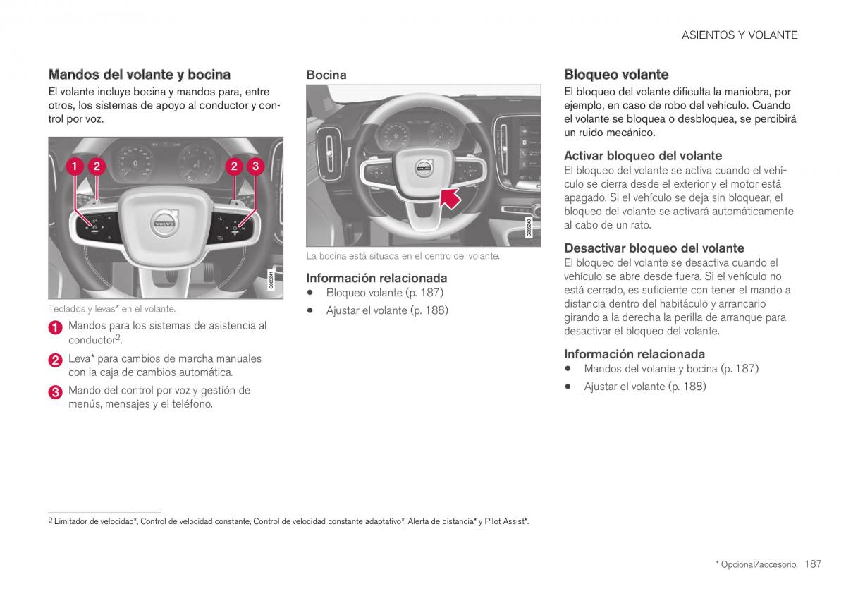 Volvo XC40 manual del propietario / page 189