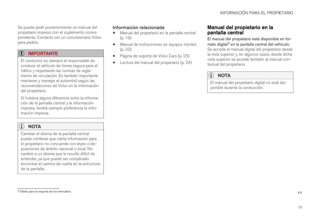 Volvo XC40 manual del propietario / page 21