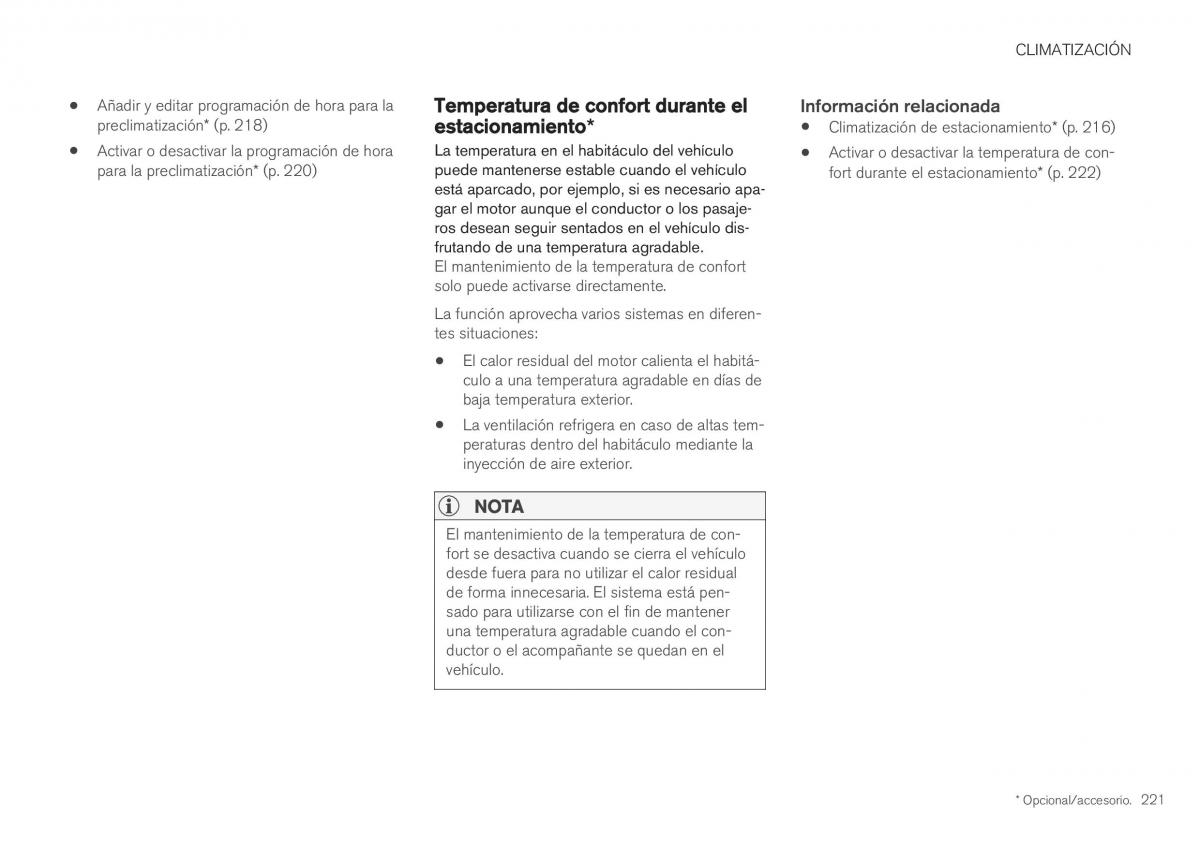 Volvo XC40 manual del propietario / page 223