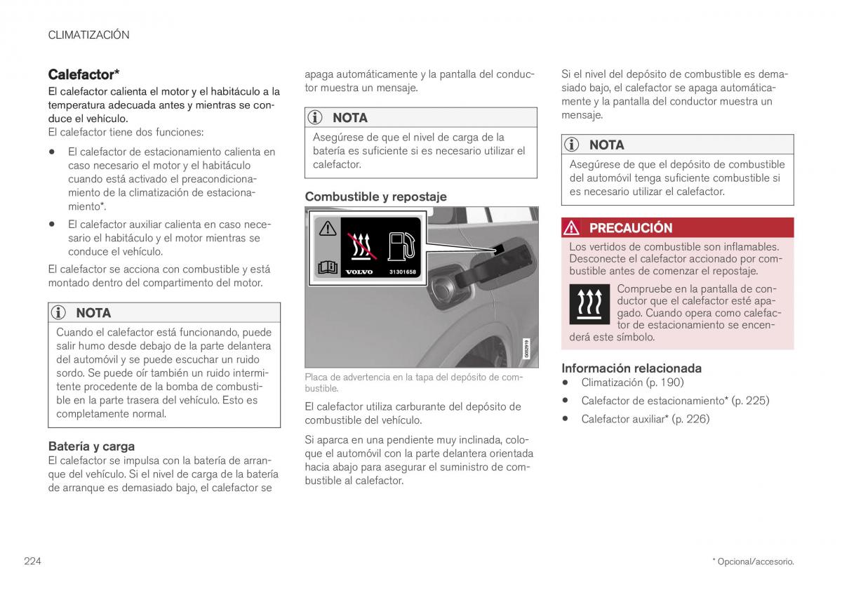 Volvo XC40 manual del propietario / page 226