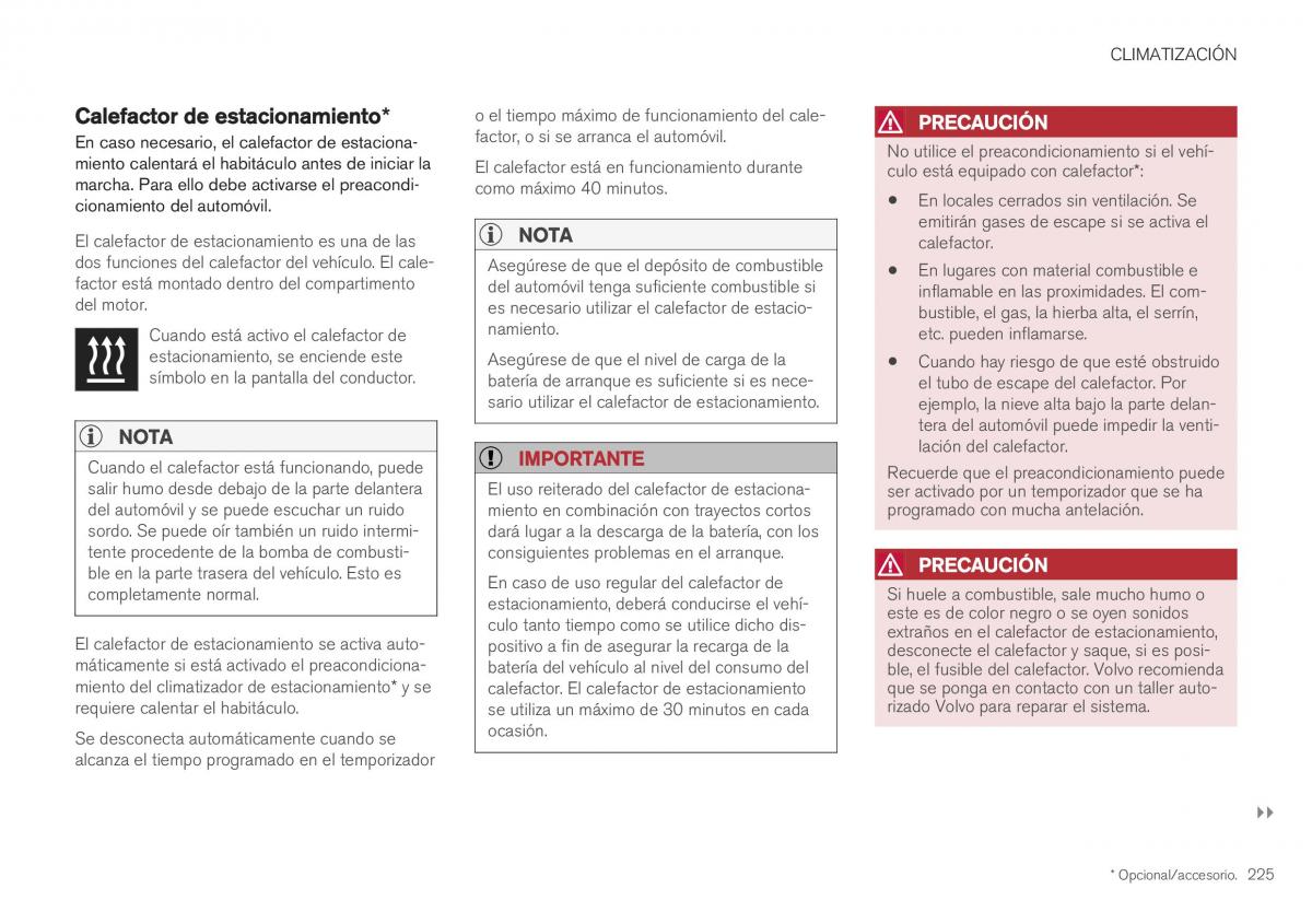 Volvo XC40 manual del propietario / page 227