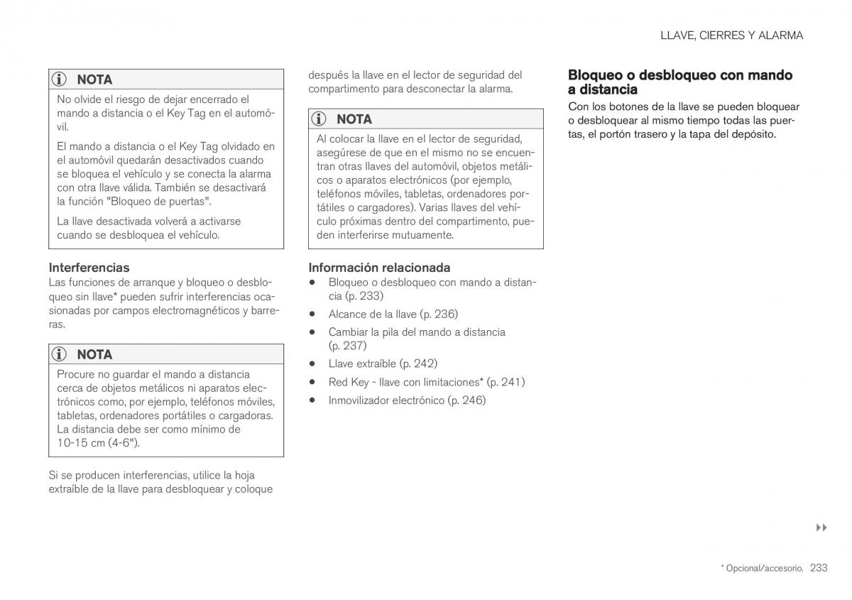 Volvo XC40 manual del propietario / page 235