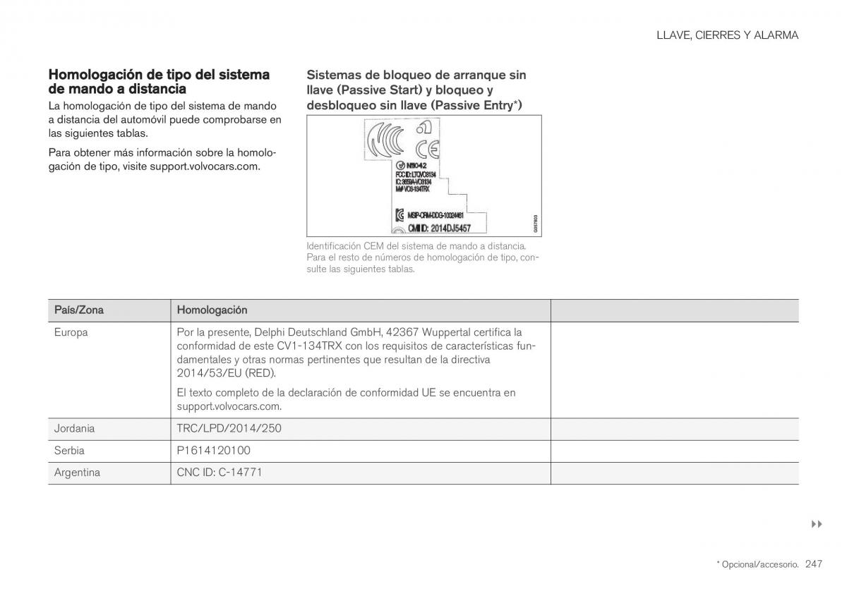 Volvo XC40 manual del propietario / page 249