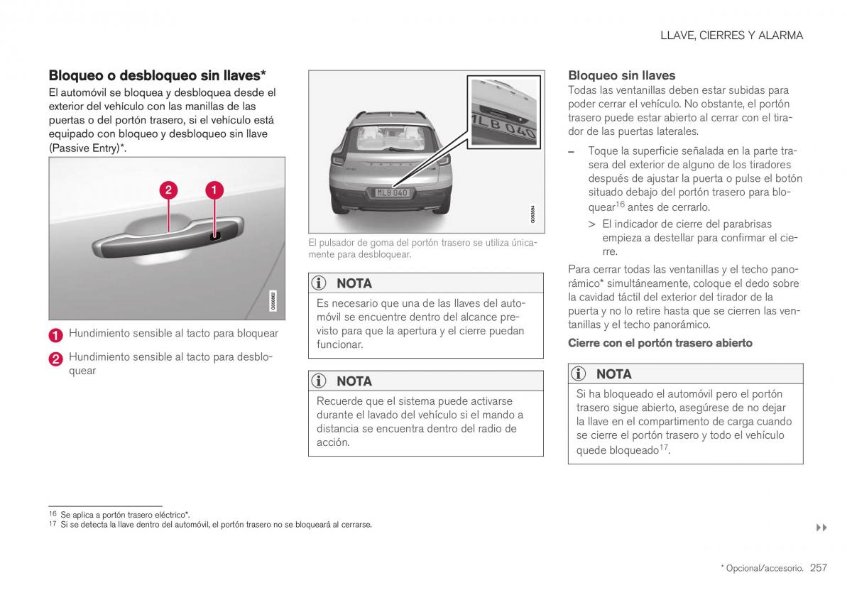 Volvo XC40 manual del propietario / page 259