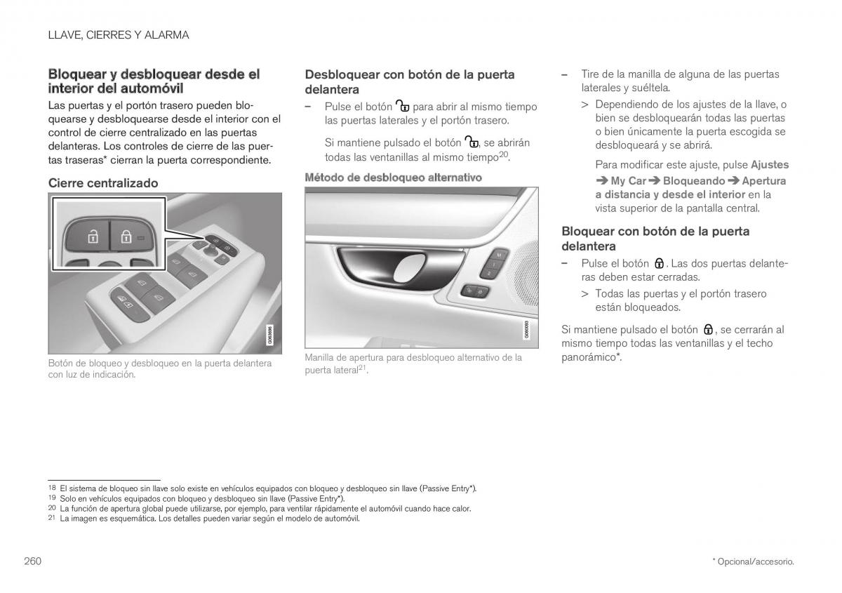 Volvo XC40 manual del propietario / page 262