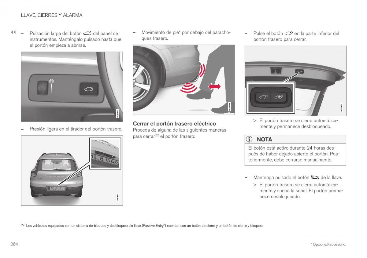 Volvo XC40 manual del propietario / page 266