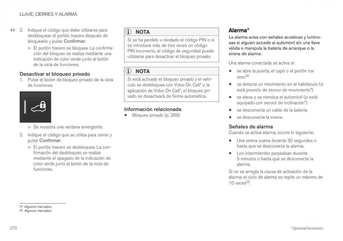 Volvo XC40 manual del propietario / page 272