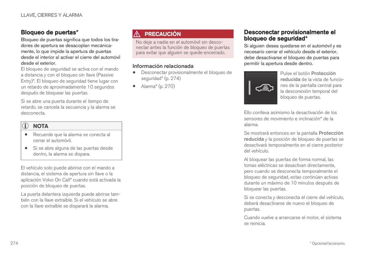 Volvo XC40 manual del propietario / page 276