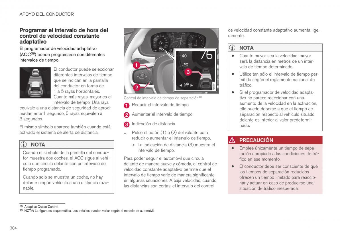 Volvo XC40 manual del propietario / page 306