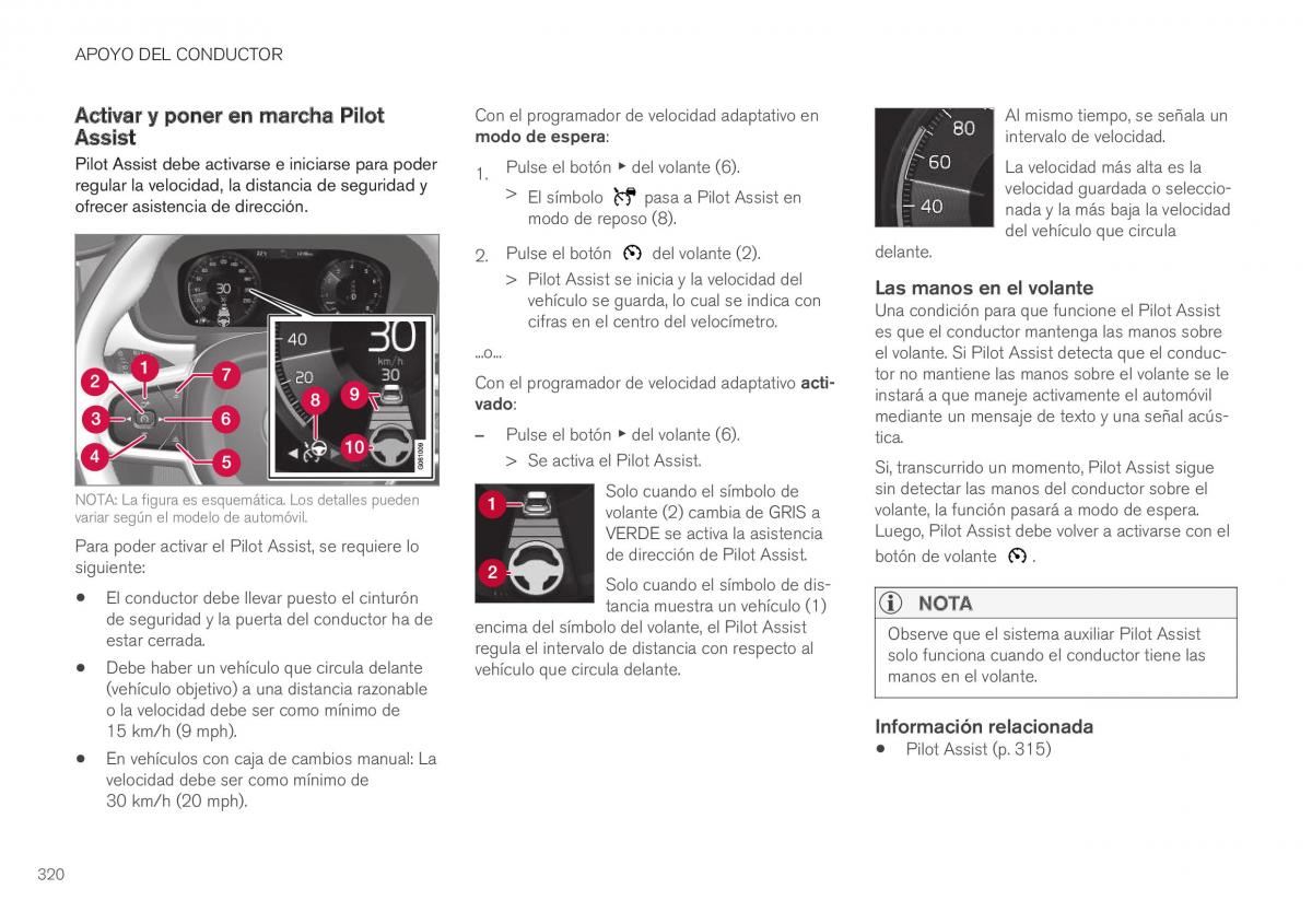 Volvo XC40 manual del propietario / page 322