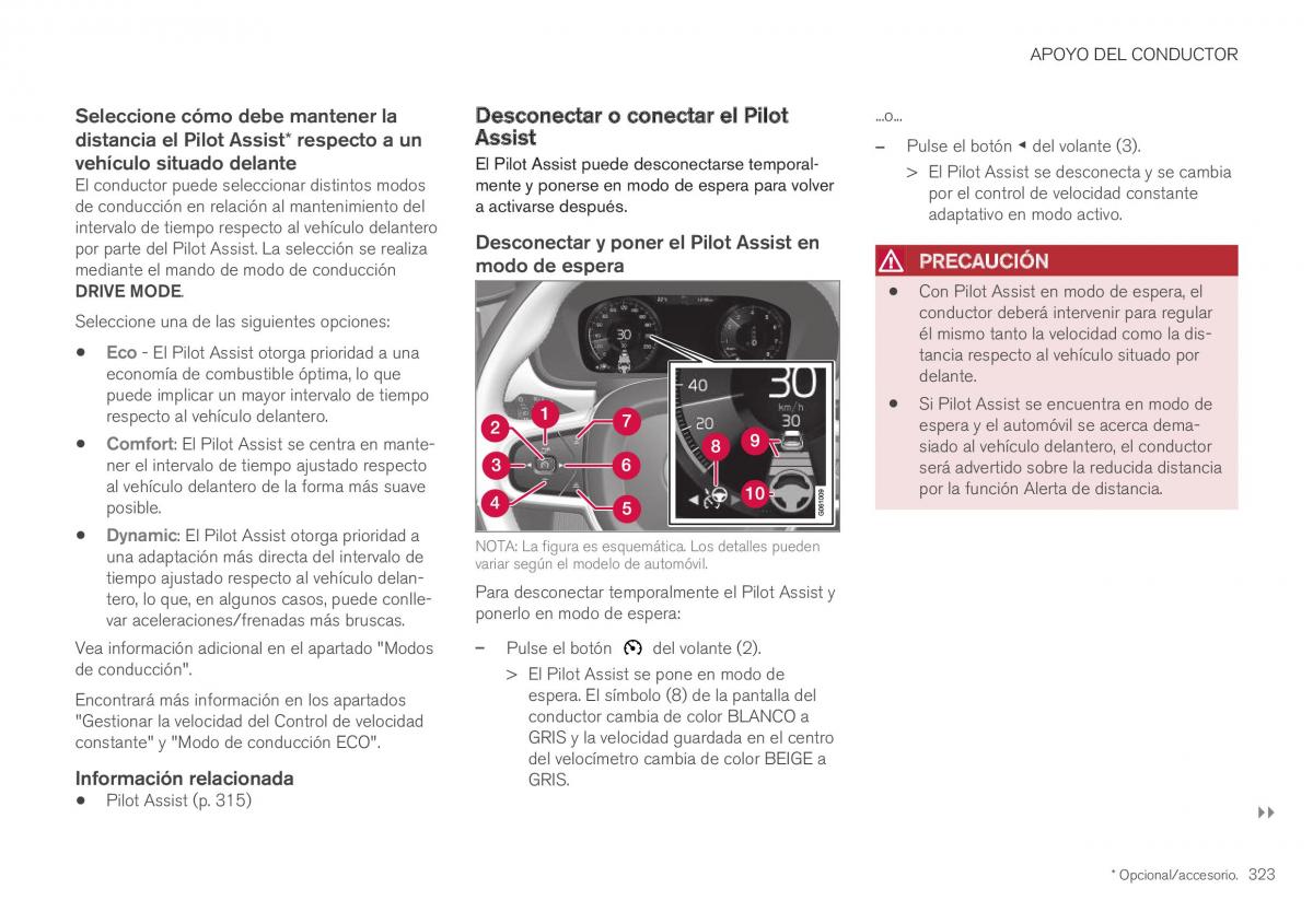 Volvo XC40 manual del propietario / page 325