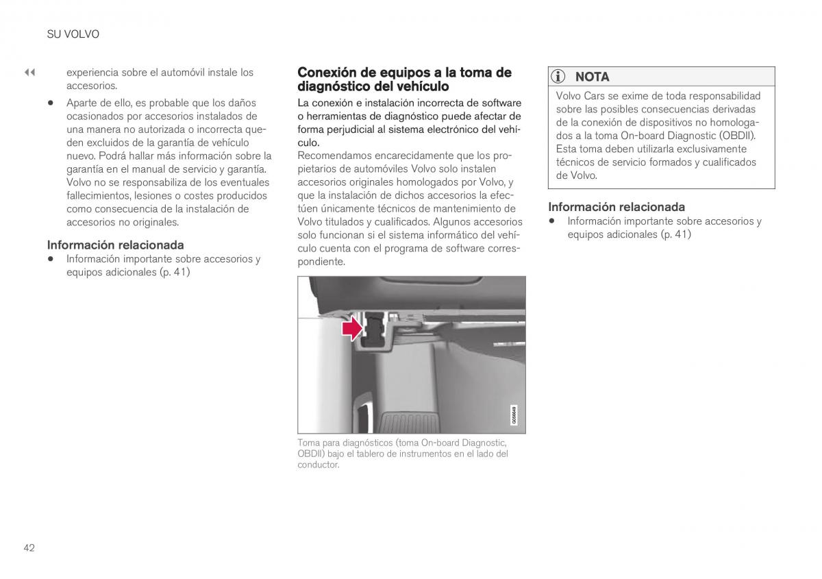 Volvo XC40 manual del propietario / page 44