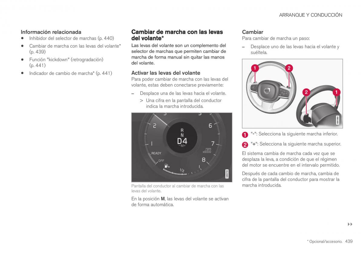 Volvo XC40 manual del propietario / page 441