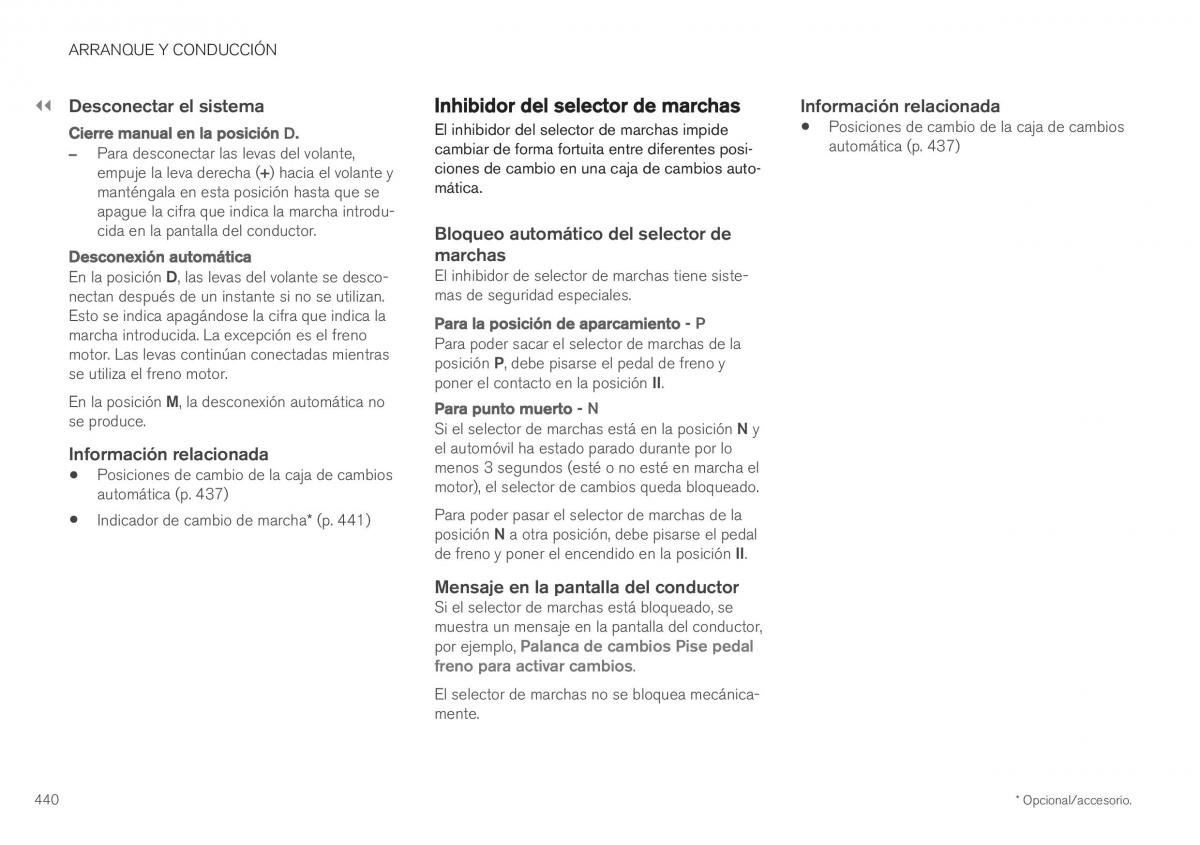 Volvo XC40 manual del propietario / page 442