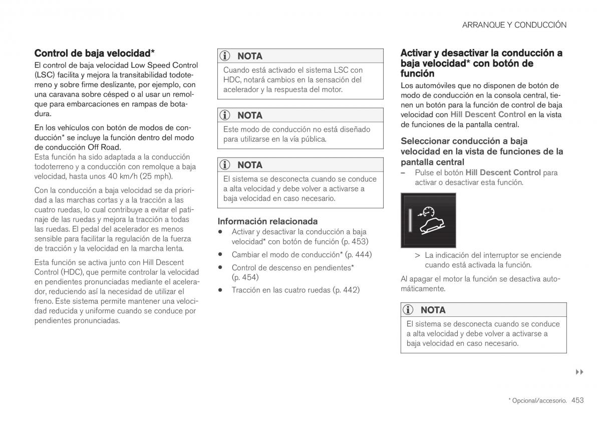 Volvo XC40 manual del propietario / page 455