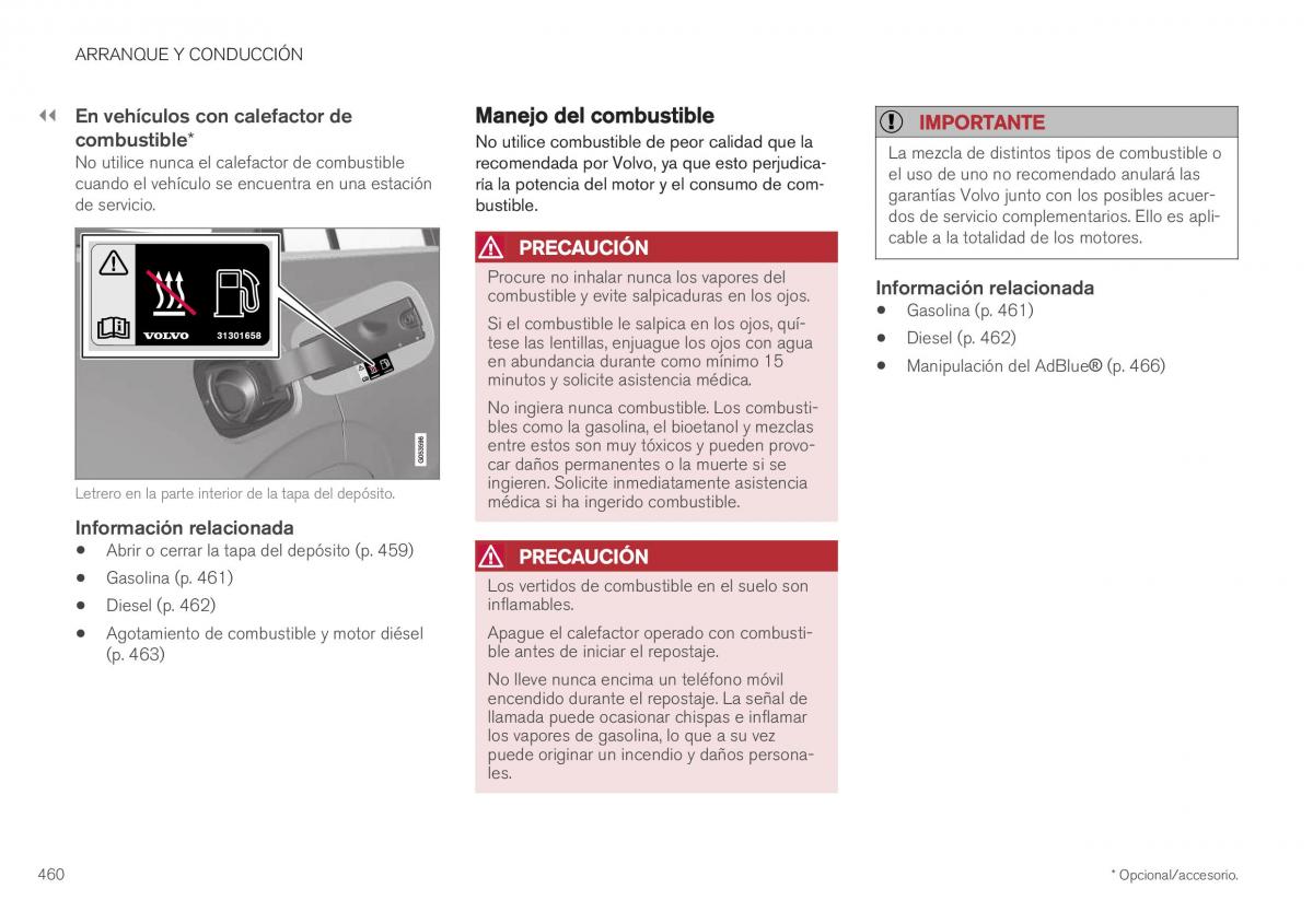 Volvo XC40 manual del propietario / page 462