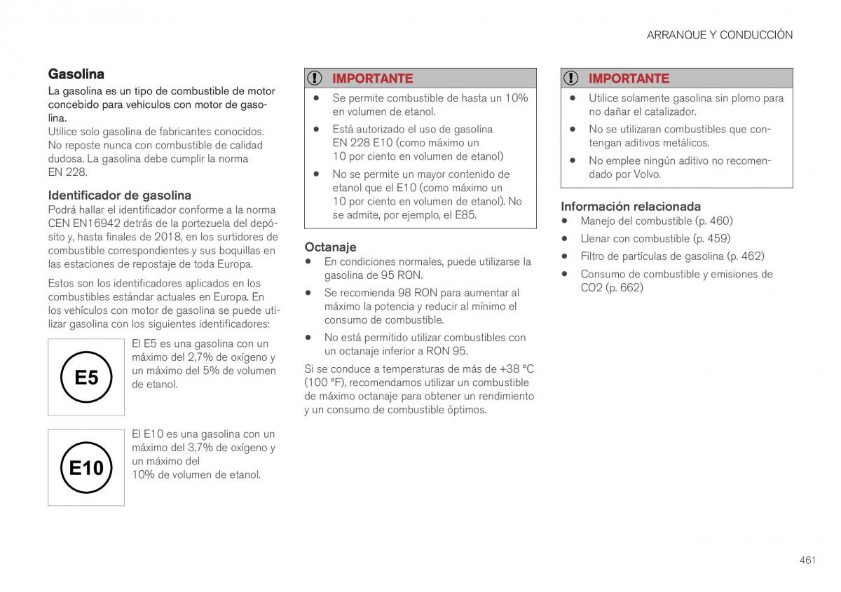 Volvo XC40 manual del propietario / page 463